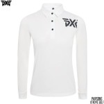 PXG 5종 여성 기본 로고 긴팔 카라 티셔츠